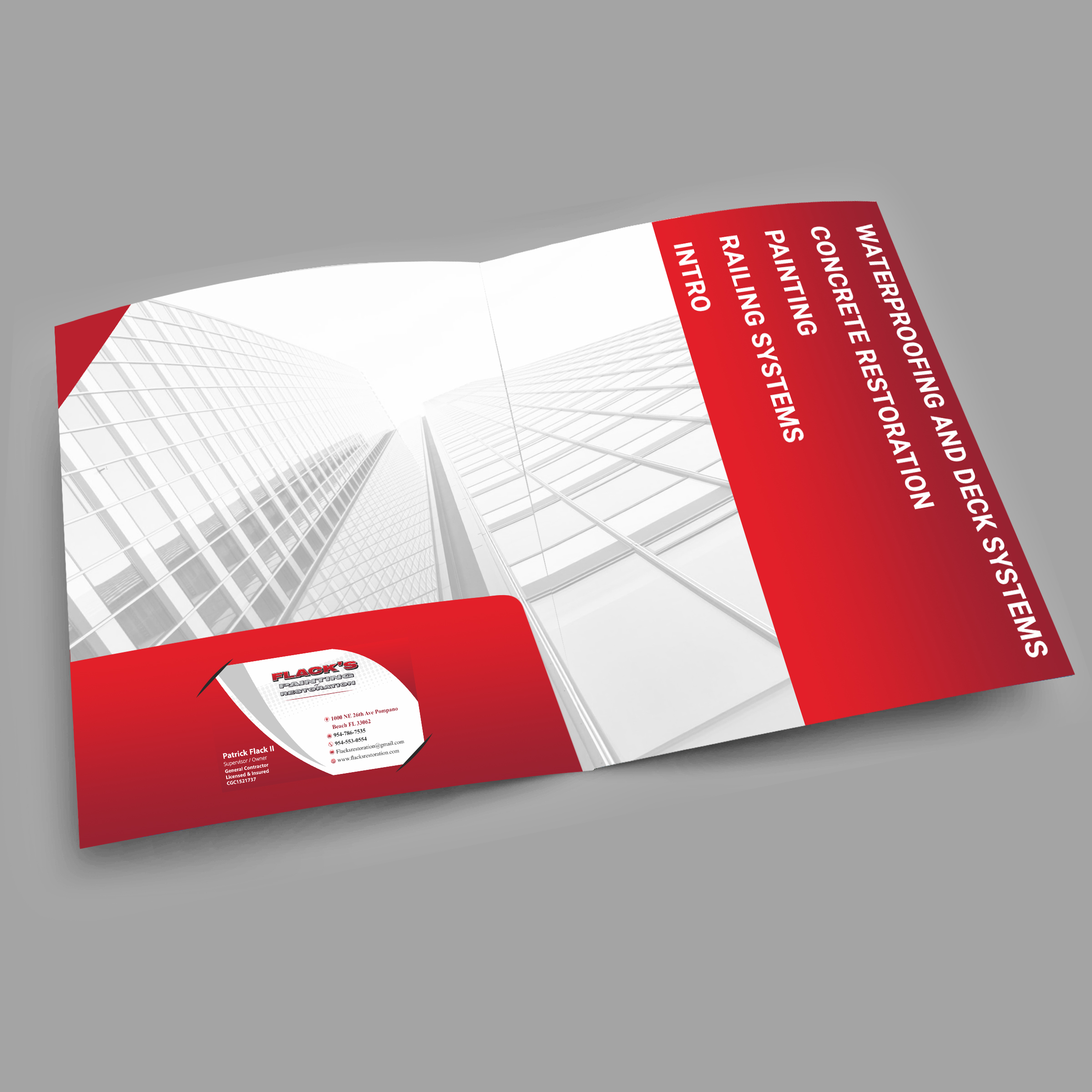 Design de Brochure par Designers Hub pour Flack's Painting & Waterproofing Inc. | Design #23106519