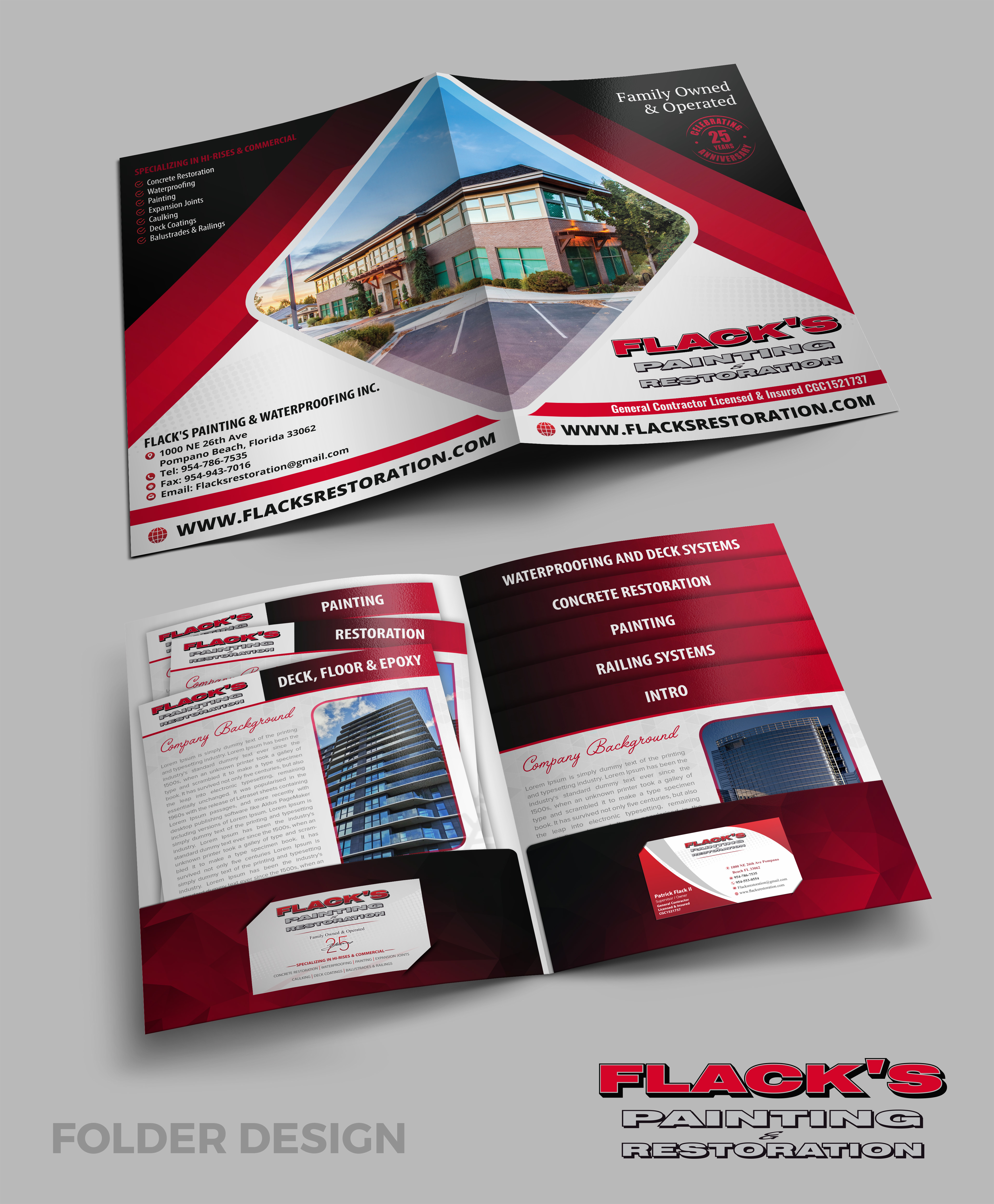 Broschüren-Design von SAI DESIGNS für Flack's Painting & Waterproofing Inc. | Design #23118310