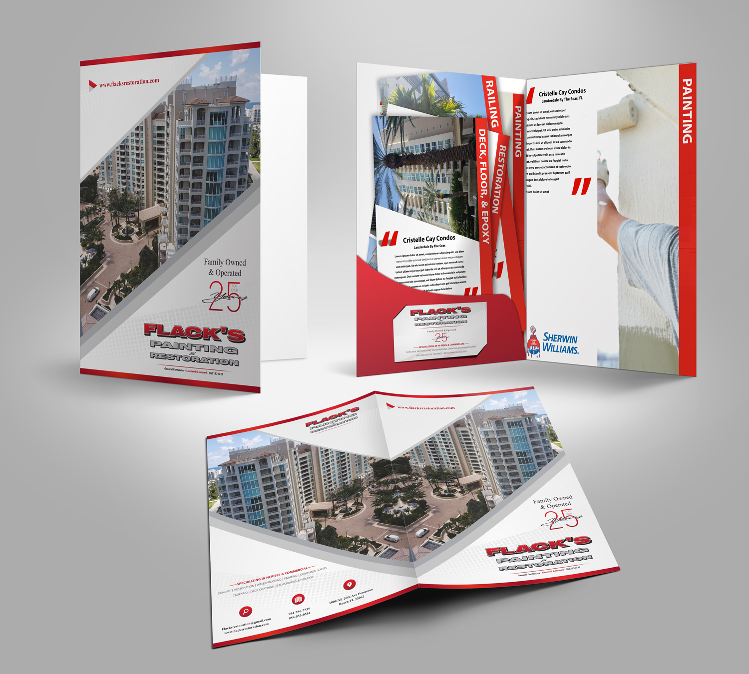 Brochure Design by Petter Goms for Flack's Painting & Waterproofing Inc. | Design #23119843