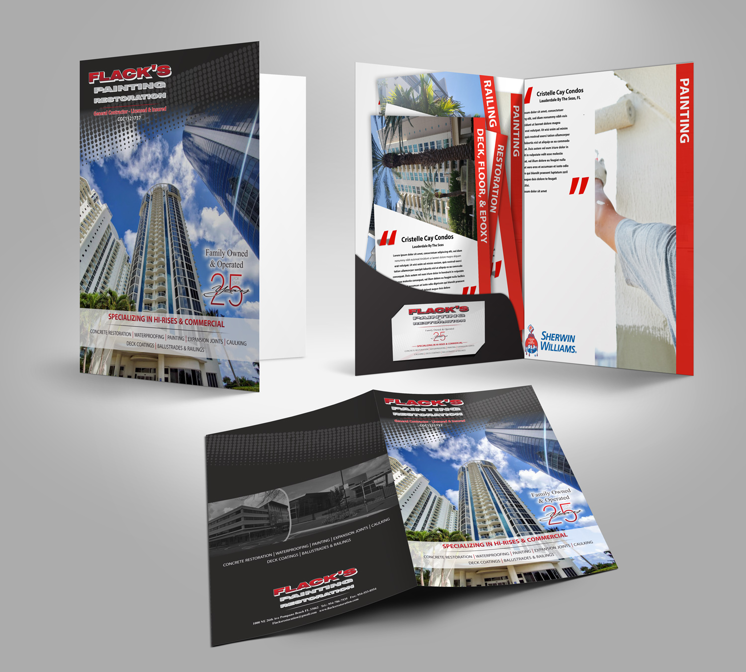 Brochure Design by Petter Goms for Flack's Painting & Waterproofing Inc. | Design #23170930