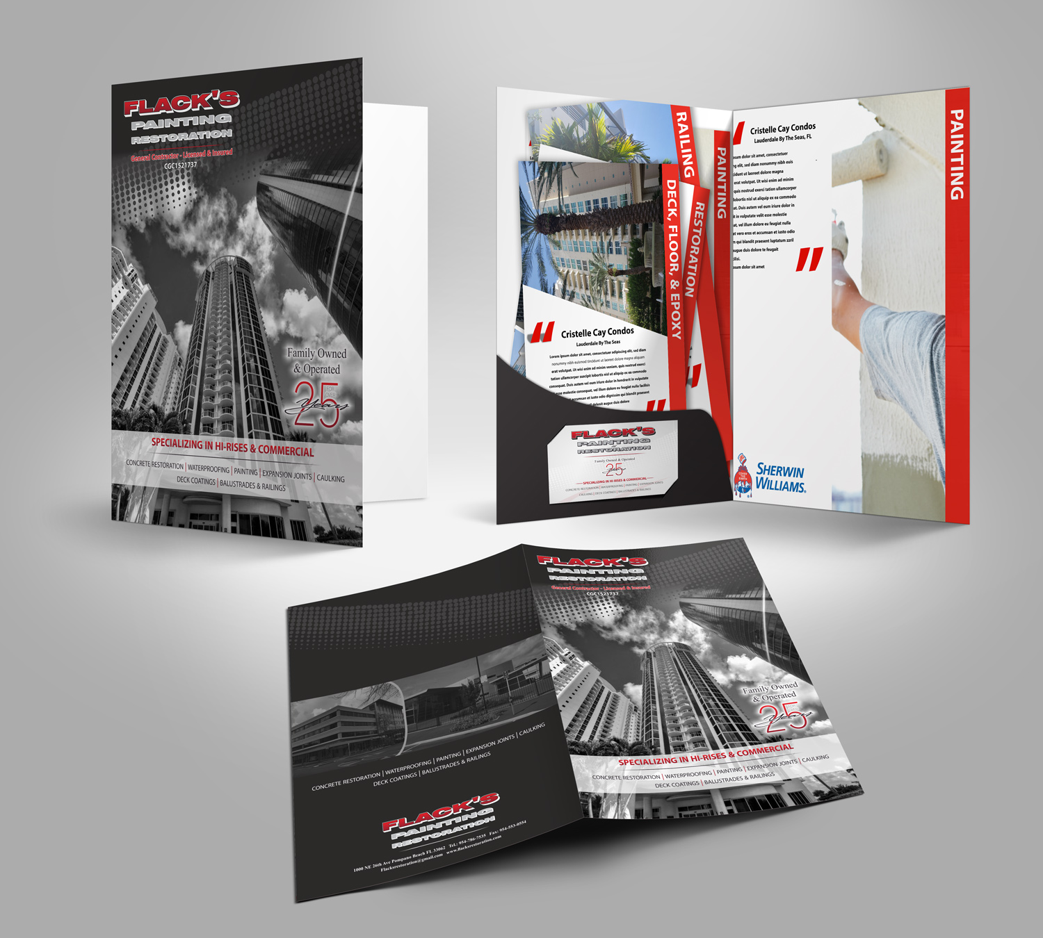 Brochure Design by Petter Goms for Flack's Painting & Waterproofing Inc. | Design #23170931