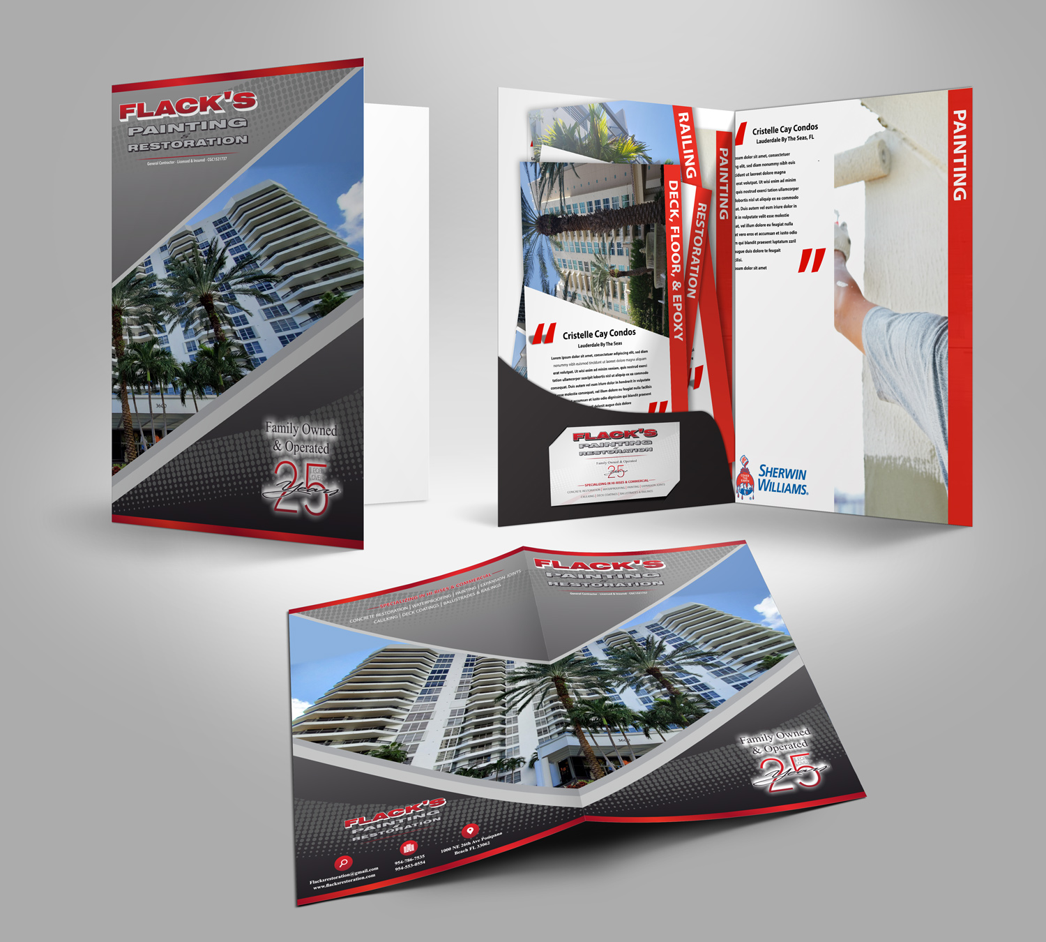Brochure Design by Petter Goms for Flack's Painting & Waterproofing Inc. | Design #23171689
