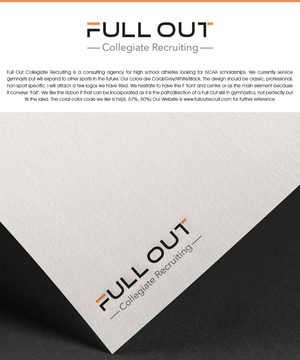 Logo Design by Natalie Eric for Full Out Collegiate Recruiting | Design #23089438