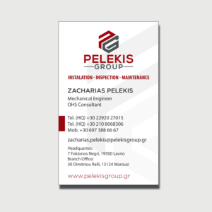 Diseño de Tarjeta de Presentación por vigie para Pelekis Group | Diseño #23093685