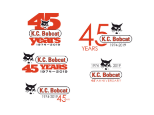 K.C. Bobcat 45 years | Logo Design by Atvento Graphics