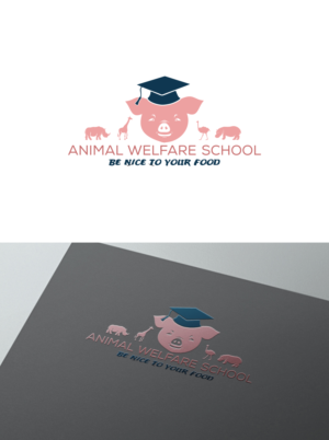 Main text: Animal Welfare School; Slogan (underneath): Be Nice To Your Food | Logo-Design von siti MWDesign