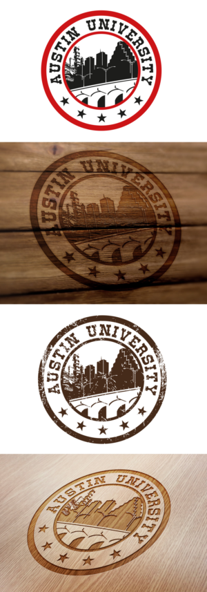 Company woodcut drawing for Austin University | Design Graphique par Al Pech
