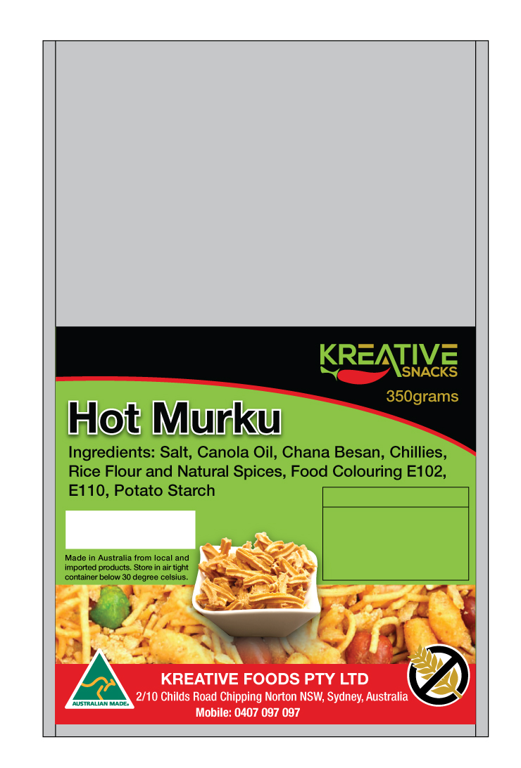 Label Design by Chaitanya S. for Kreative Foods Pty Ltd | Design #23145439
