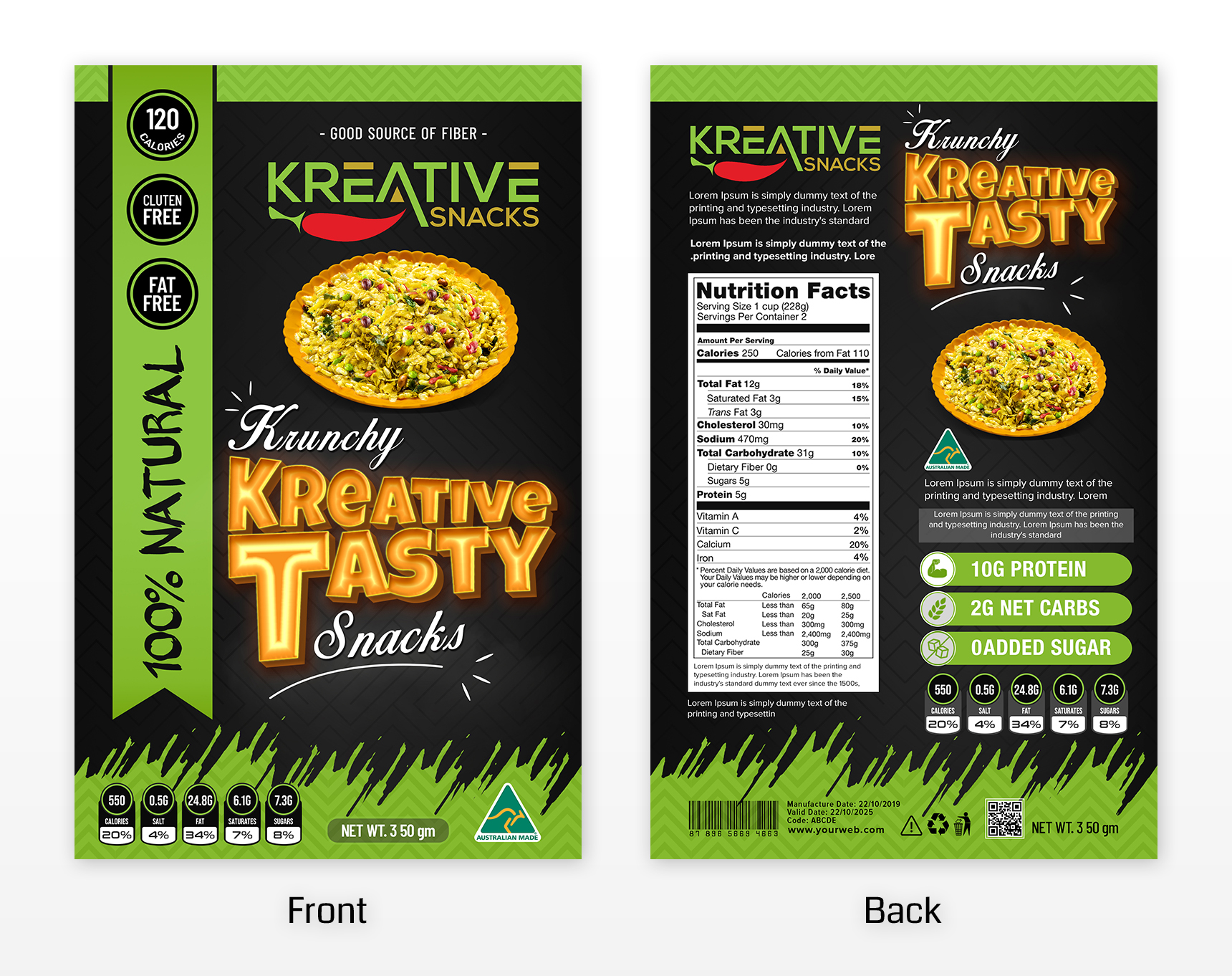 Label Design by SAI DESIGNS for Kreative Foods Pty Ltd | Design #23518063