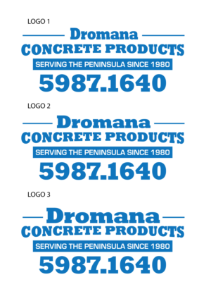 Dromana Concrete Products Serving the Peninsula since 1980  | Diseño de Logo por geni