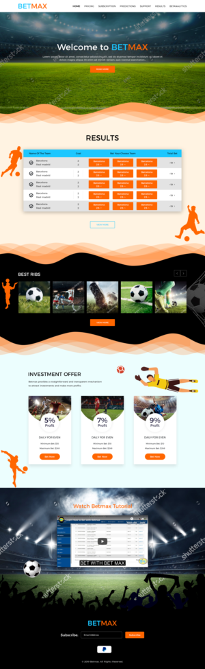 Web Design by Dax. for BETMAX | Design #23128147