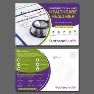 Medical Billing Company Marketing for clients on AthenaNet Software | Postcard Design by aspiremedia