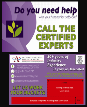 Postcard Design by selinavert 2 for Accurate Medical Biling and Audit | Design: #23206943