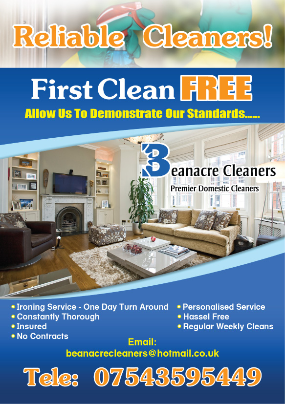 Flyer Design by Artstyle Image for Beanacre Cleaners | Design #727348