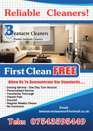 Flyer Design by Artstyle Image for Beanacre Cleaners | Design: #727350