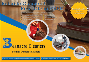 Diseño de Flyer por Raph Adiao para Beanacre Cleaners | Diseño #727838