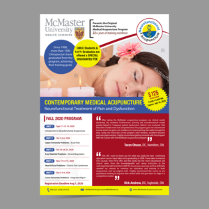 One page AD redesign to promote our acupuncture courses in different magazines in the industry | Diseño de Flyer por aspiremedia