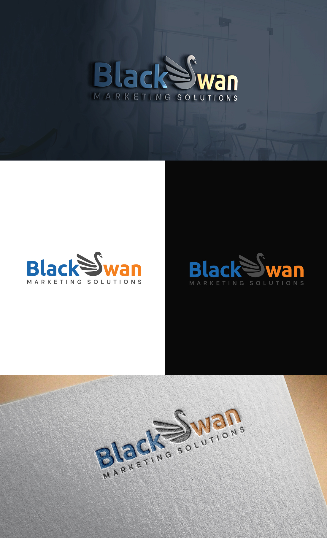 Logo Design by GLDesigns for Black Swan Marketing Solutions | Design #23129258