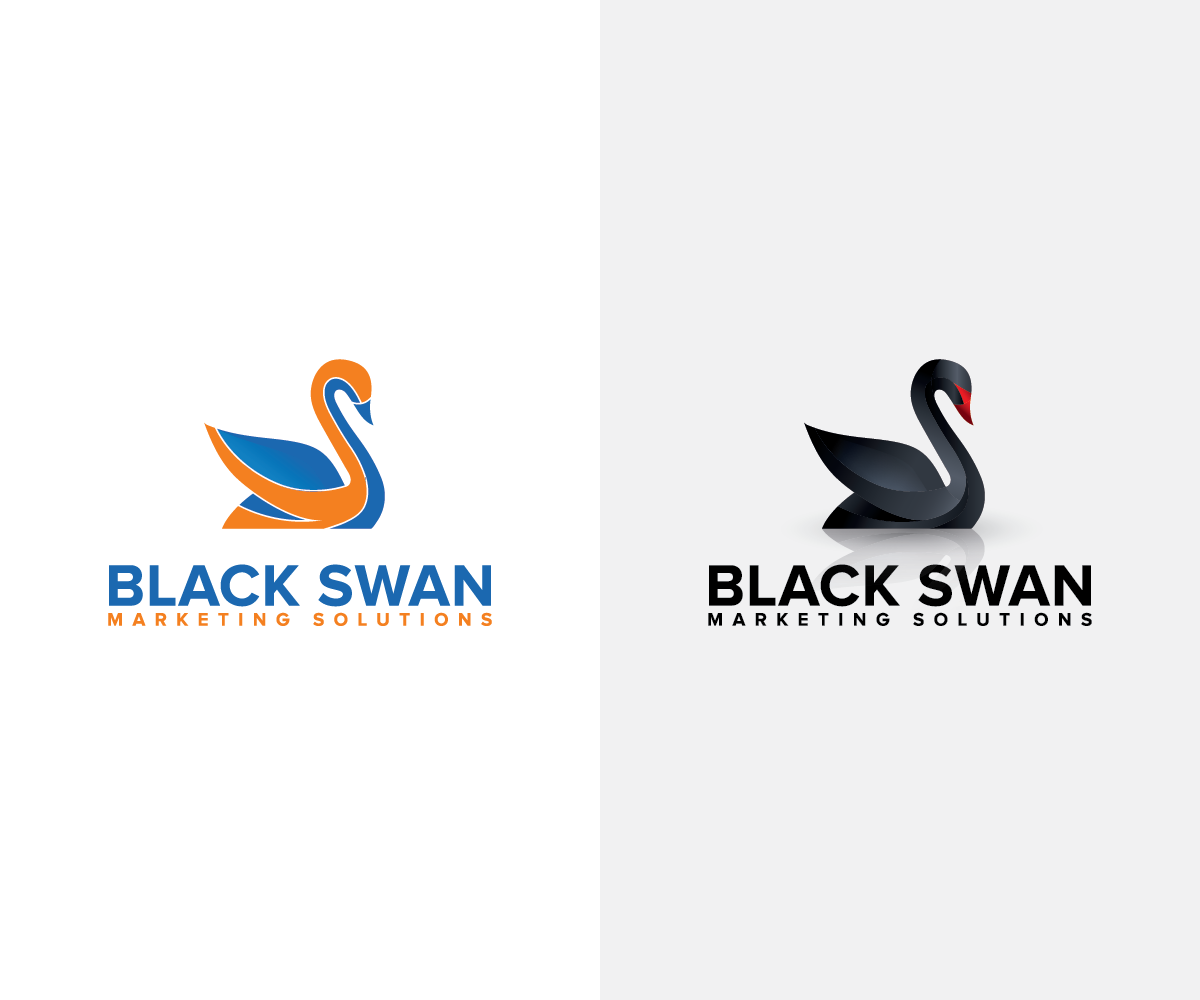 Logo Design by Wild Geek for Black Swan Marketing Solutions | Design #23125456