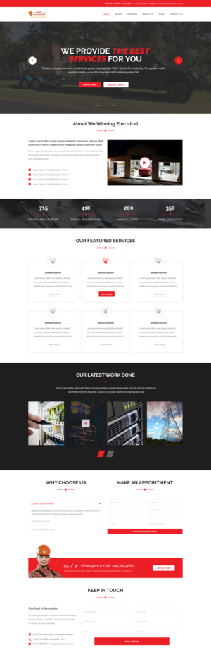 Electrical Contracting business website design  | Web Design by Starto Agency