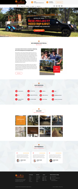Electrical Contracting business website design  | Web Design by pentaxial