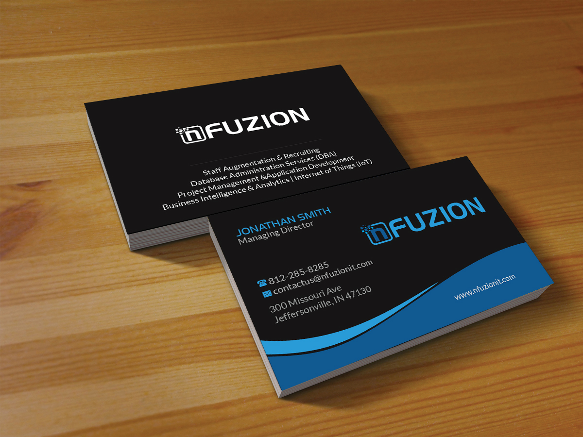 Business Card Design by Creations Box 2015 for NFUZION | Design #23134278
