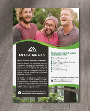 Mountain Men - community/social/support group for men needs a flyer | Flyer-Design von alex989