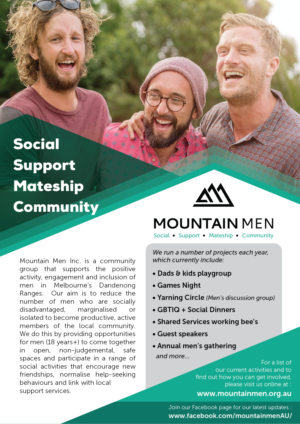 Mountain Men - community/social/support group for men needs a flyer | Flyer Design by Akshar Shailesh