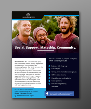 Mountain Men - community/social/support group for men needs a flyer | Flyer Design by ecorokerz