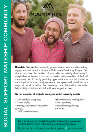 Mountain Men - community/social/support group for men needs a flyer | Design de Flyer par AnneWanjiku
