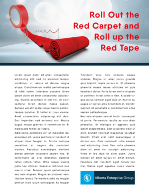 "Roll out the Red Carpet and Roll up the Red Tape" | Design Graphique par Alaya