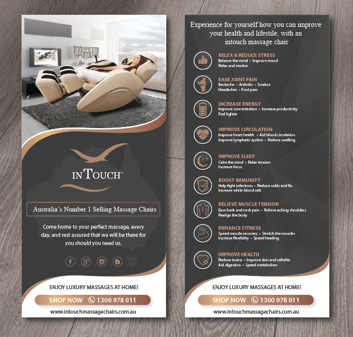Flyer Design by alex989 for inTouch Massage Chairs | Design #23175056