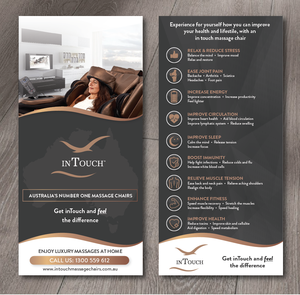Diseño de Flyer por alex989 para inTouch Massage Chairs | Diseño #23239703