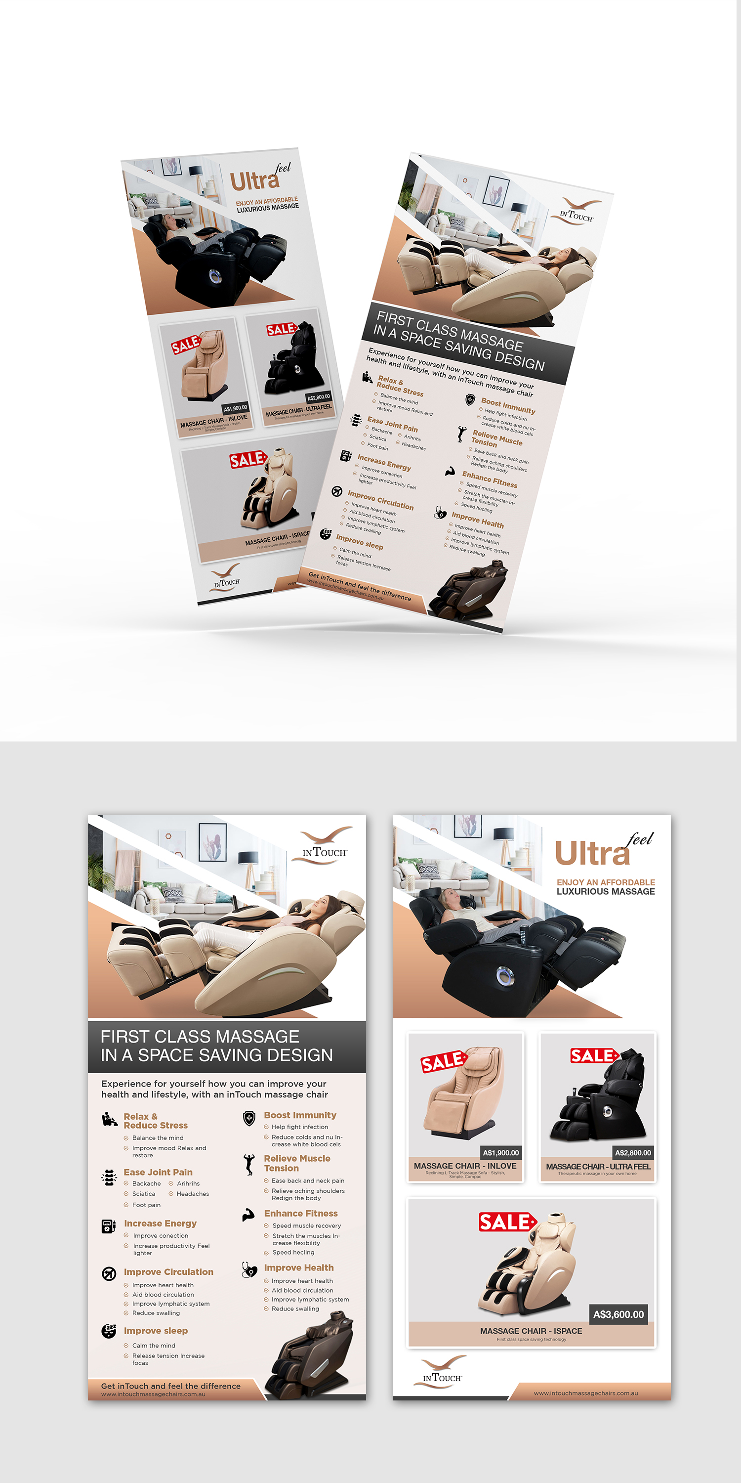 Diseño de Flyer por debdesign para inTouch Massage Chairs | Diseño #23173104