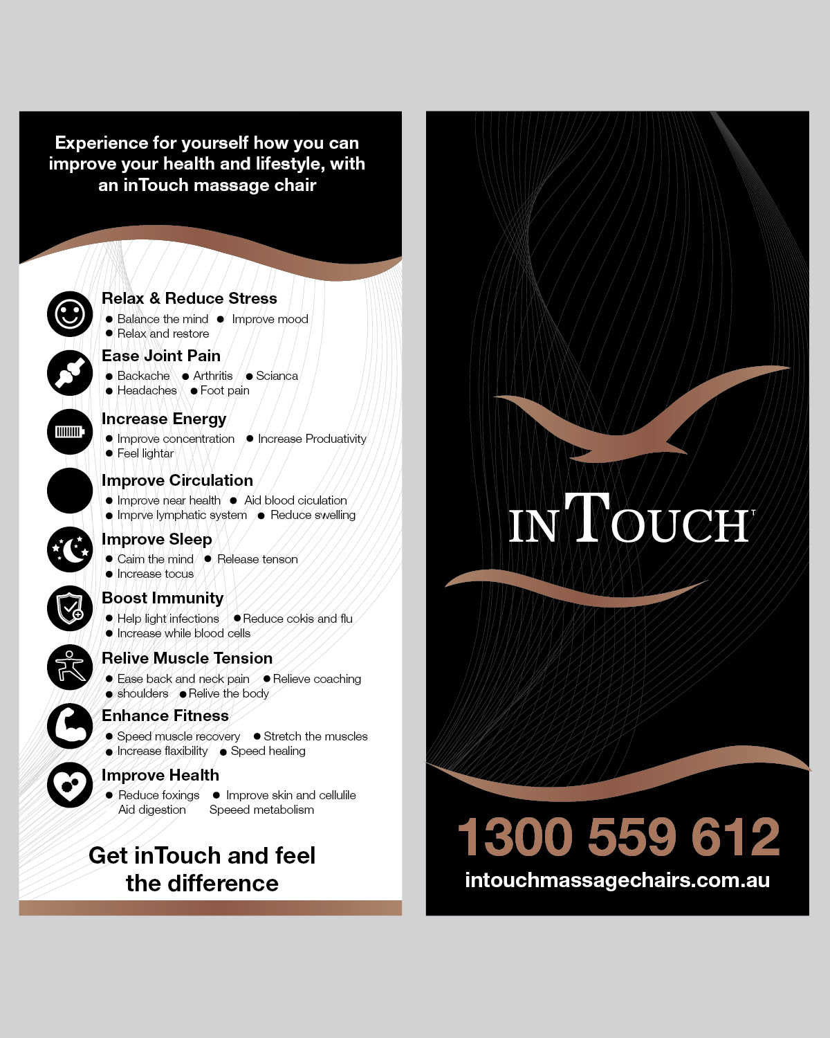 Flyer Design by Isnah Logo for inTouch Massage Chairs | Design #23176240