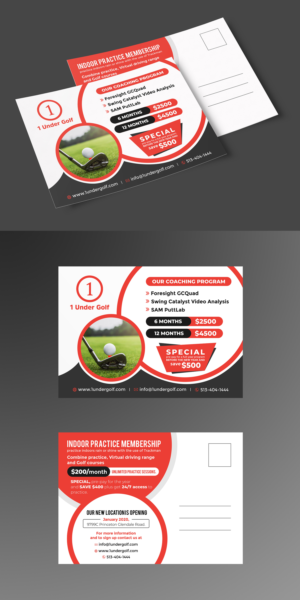 1 Under Golf New Location Postcard | Diseño de Postal por OwnDesign