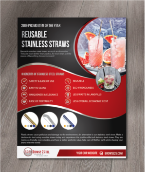 B25 Stainless Straw Flyer | Flyer Design by alex989