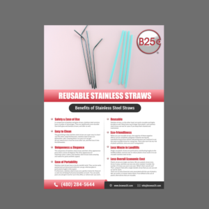 B25 Stainless Straw Flyer | Diseño de Flyer por aspiremedia