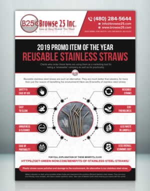 B25 Stainless Straw Flyer | Diseño de Flyer por SAI DESIGNS