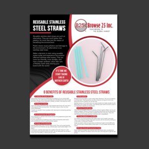 B25 Stainless Straw Flyer | Diseño de Flyer por Schöpfer