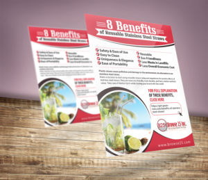 B25 Stainless Straw Flyer | Diseño de Flyer por Aurora:)