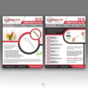 B25 Stainless Straw Flyer | Diseño de Flyer por DA.