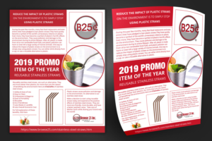 B25 Stainless Straw Flyer | Flyer Design by CreativeFeather