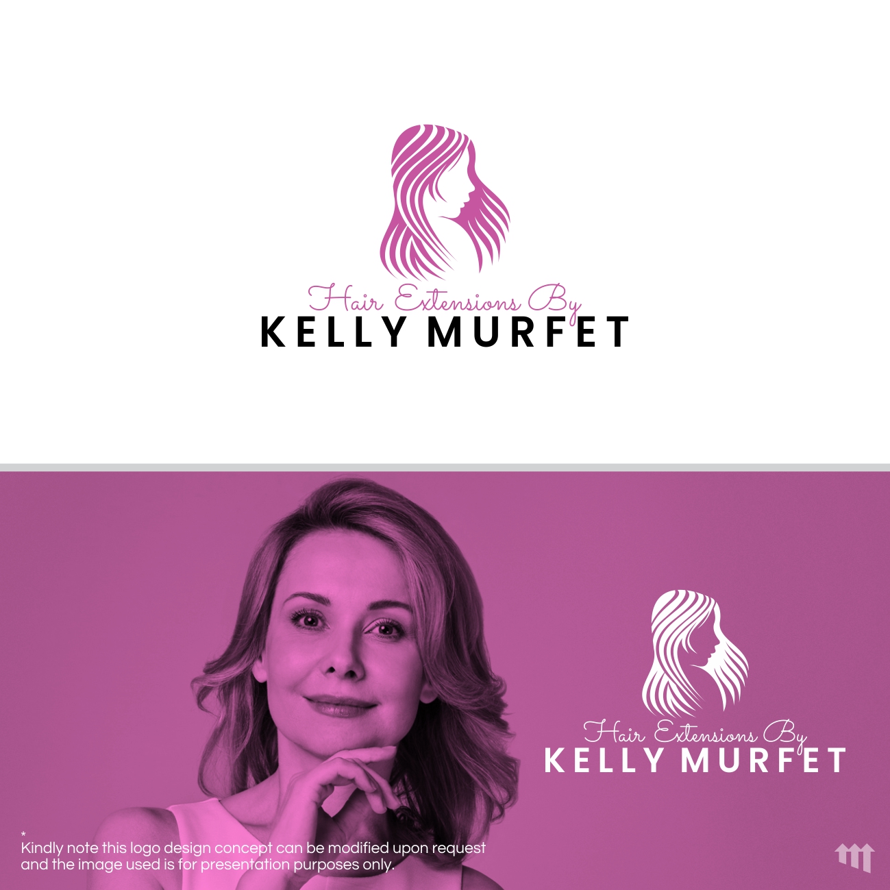 Logo Design by MBARO for Hair extensions by kelly Murfet  | Design #23207794