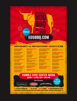 2020 Houston Barbecue Festival poster design | Design de Poster par Pinky 
