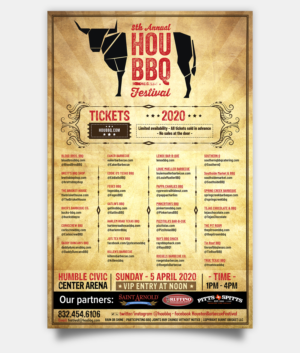 2020 Houston Barbecue Festival poster design | Design de Poster par SAI DESIGNS