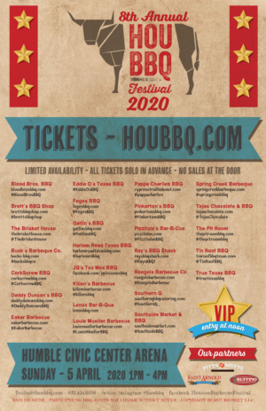 2020 Houston Barbecue Festival poster design | Poster Design by Skybluedesignstudio