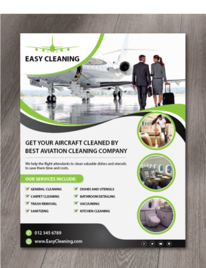 Business that Cleans the dishes and utensils used in private jets needs a flyer to describe its b... | Diseño de Flyer por alex989