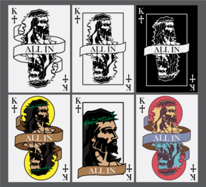 Church Weekend Event - ALL IN - Playing card theme design | Graphic Design by DesignerGuide