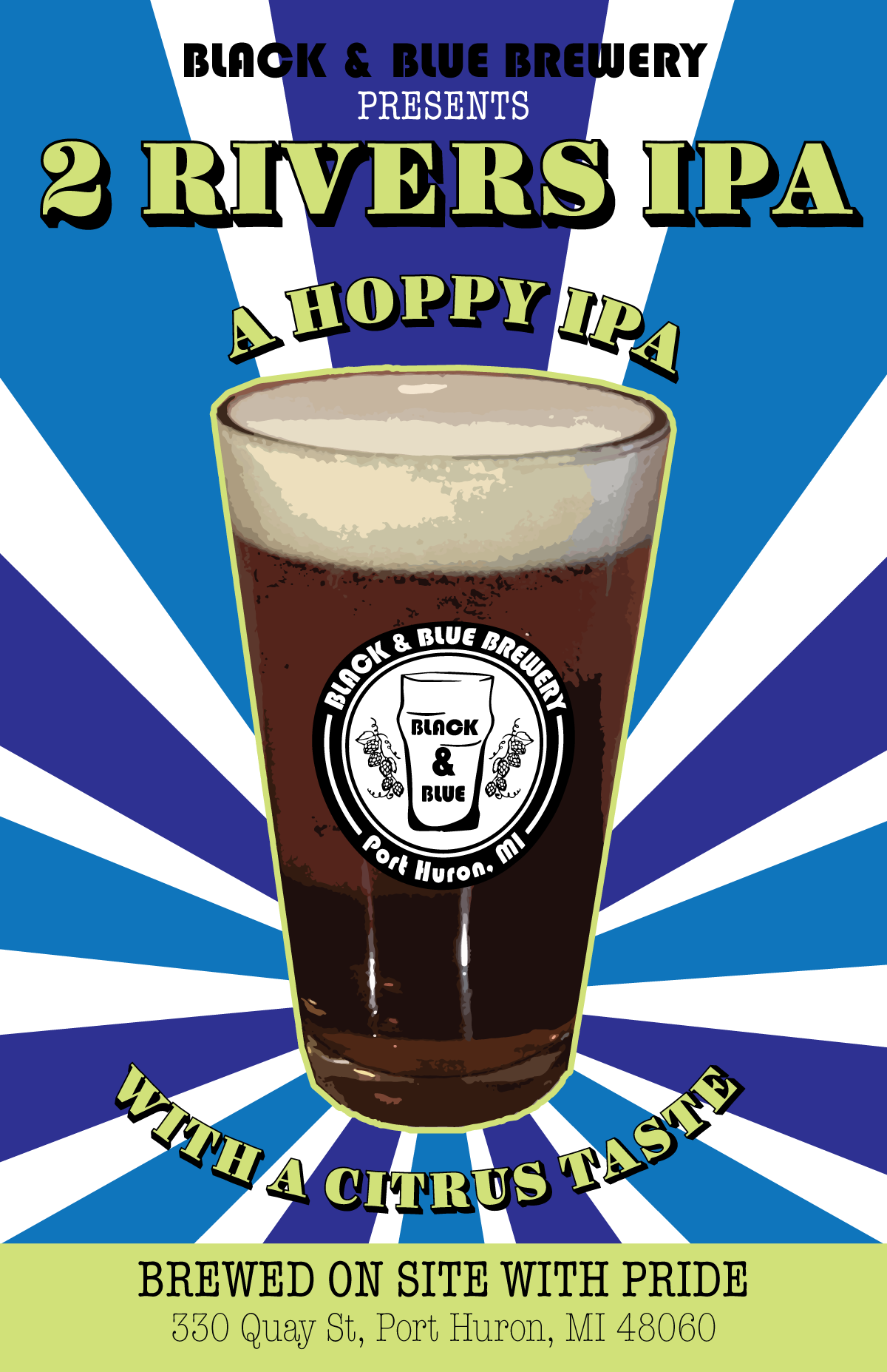 Poster Design by Millie Attwater for Black & Blue Brewery | Design #23261076